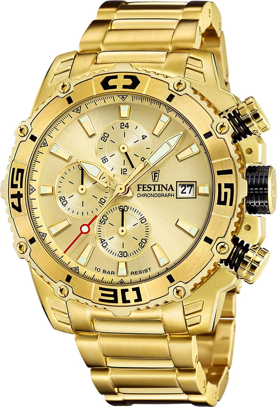 Orologio da uomo Festina Prestige F20492/1 • Cronografo • Oro