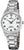 Damenuhr mit silbernem Edelstahlband und analogem Zifferblatt, Quarzwerk