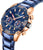 Orologio da uomo Festina in vista frontale con quadrante blu e lunetta dorata
