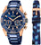 Orologio da uomo Festina con quadrante blu, cronografi secondari e lunetta dorata