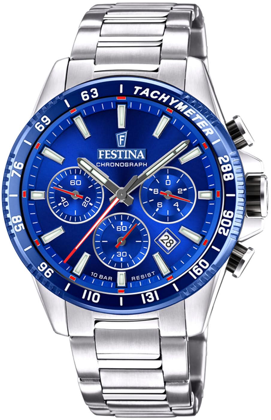 Festina Timeless Cronografo F20560/3 Orologio da Uomo • Cronografo Sportivo • Acciaio Inossidabile di Alta Qualità