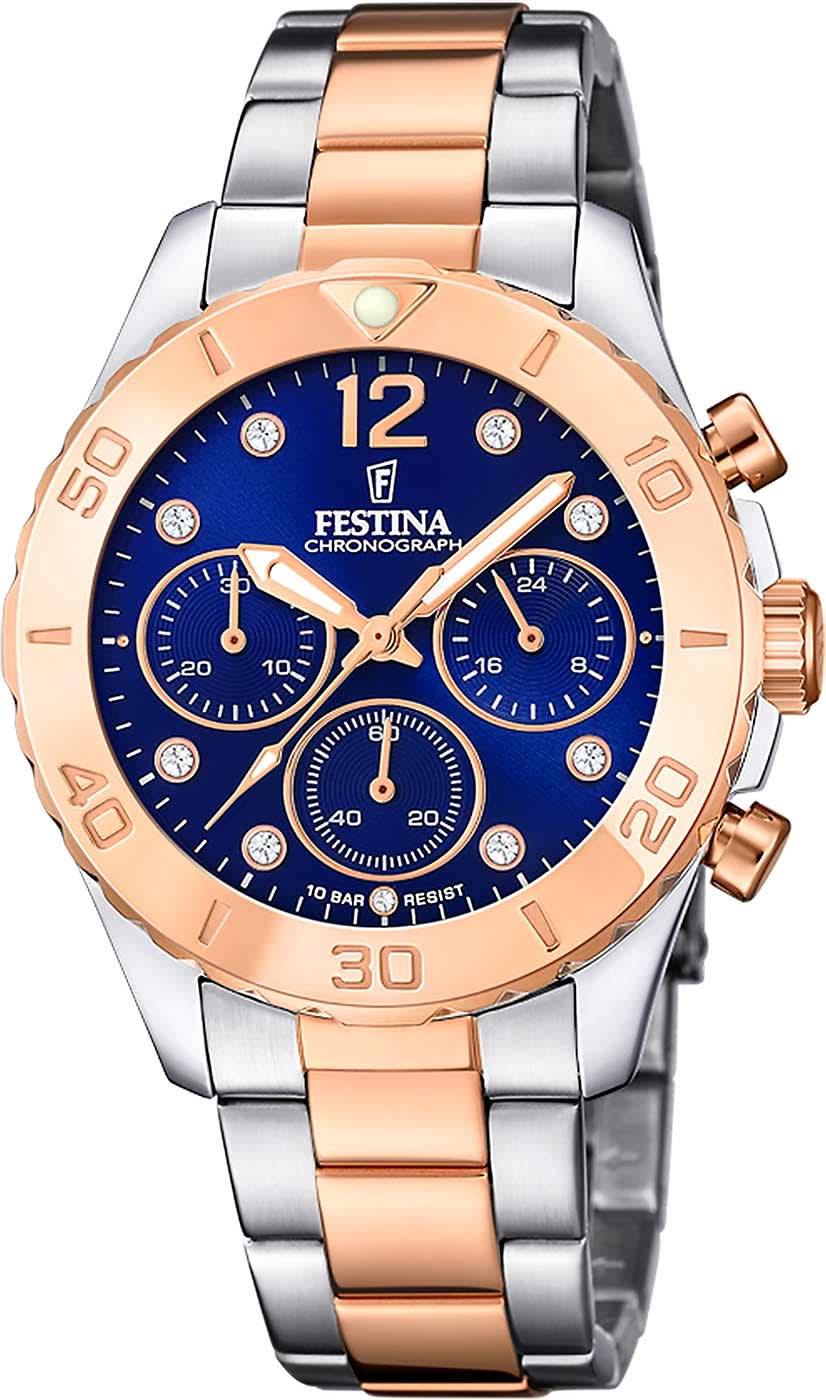 Orologio da donna Festina Boyfriend F20605/3 • Look bicolore • Cronografo