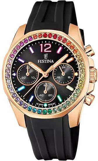 Festina Rainbow F20611/1 Orologio da Donna • Cronografo • Acciaio Inossidabile