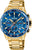 Chronographenarmbanduhr Festina mit blauem Zifferblatt und goldfarbenem Armband