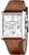 Herren-Chronograph-Armbanduhr mit braunem Lederarmband, silbernem eckigem Gehäuse