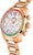 Orologio da donna, cassa in oro rosa con lunetta arcobaleno e quadrante bianco