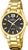 Festina Herrenarmbanduhr mit goldenem Edelstahlgehäuse, schwarzem Zifferblatt und römischen Ziffern