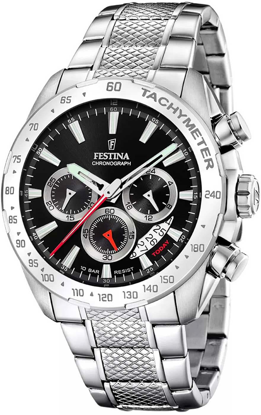 Festina Timeless Chronograph F20668/4 da uomo • Acciaio inossidabile • 10 ATM