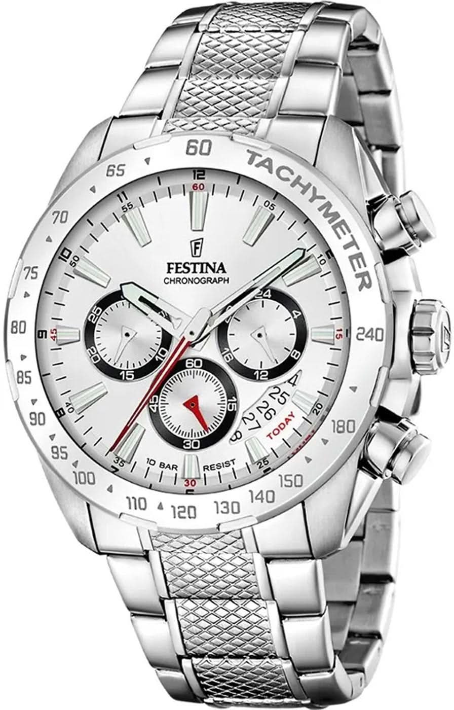 Festina Timeless Cronografo F20668/1 Orologio da Uomo • 10 ATM • Acciaio Inossidabile