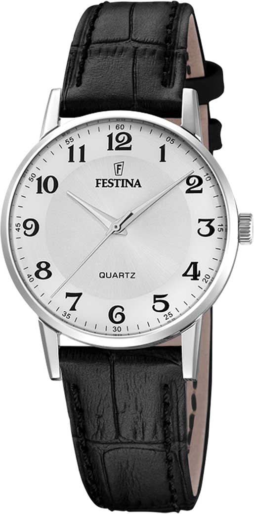 Festina Classics F20691/1 Orologio da Donna • Design Classico • Cinturino in Pelle Nera