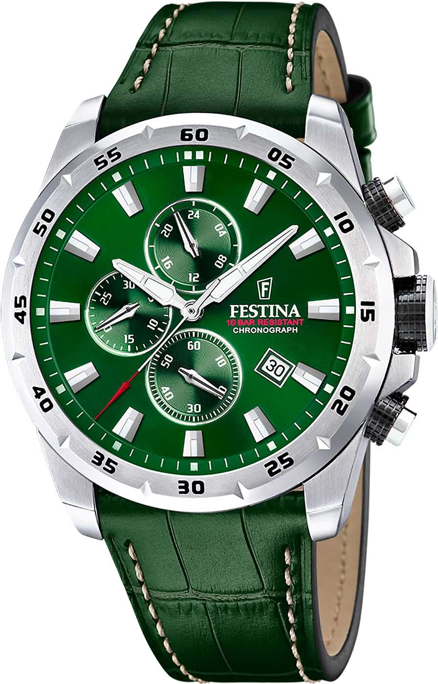 Orologio da uomo Festina Timeless Chronograph F20692/3 • Acciaio inossidabile • Cinturino in pelle