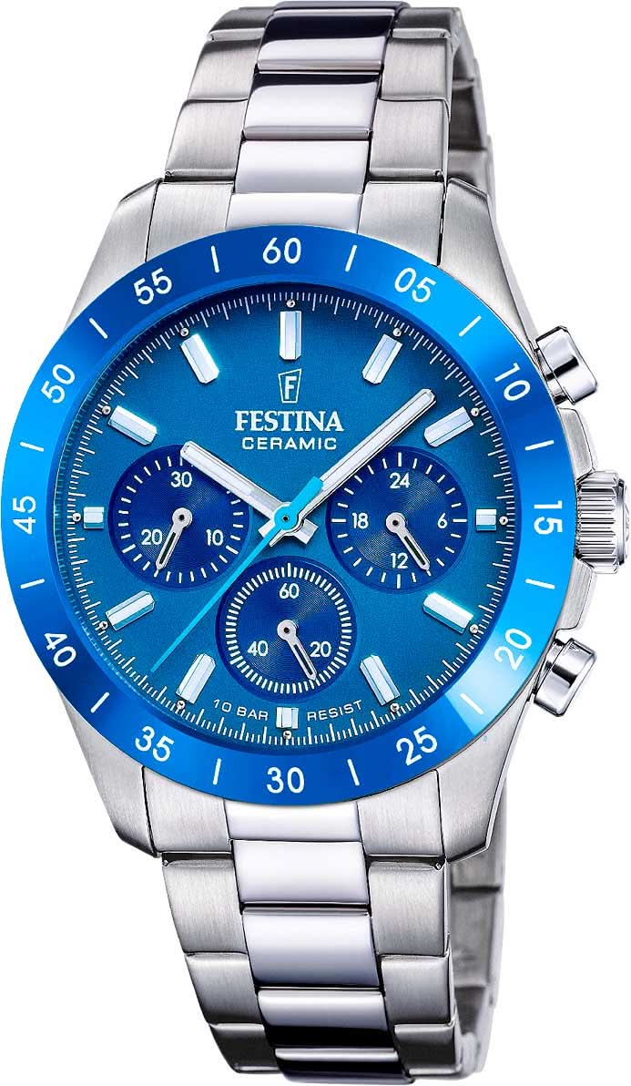 Festina Ceramic F20693/4 Orologio da Donna • Elegante Lunetta in Ceramica • Acciaio Inossidabile