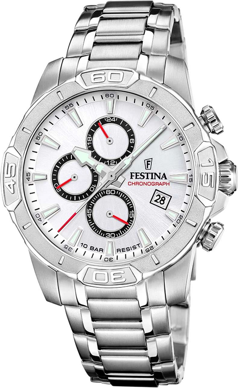 Festina Timeless Chronograph F20704/1 Orologio da uomo • Cronografo al quarzo preciso • Acciaio inossidabile 10 ATM