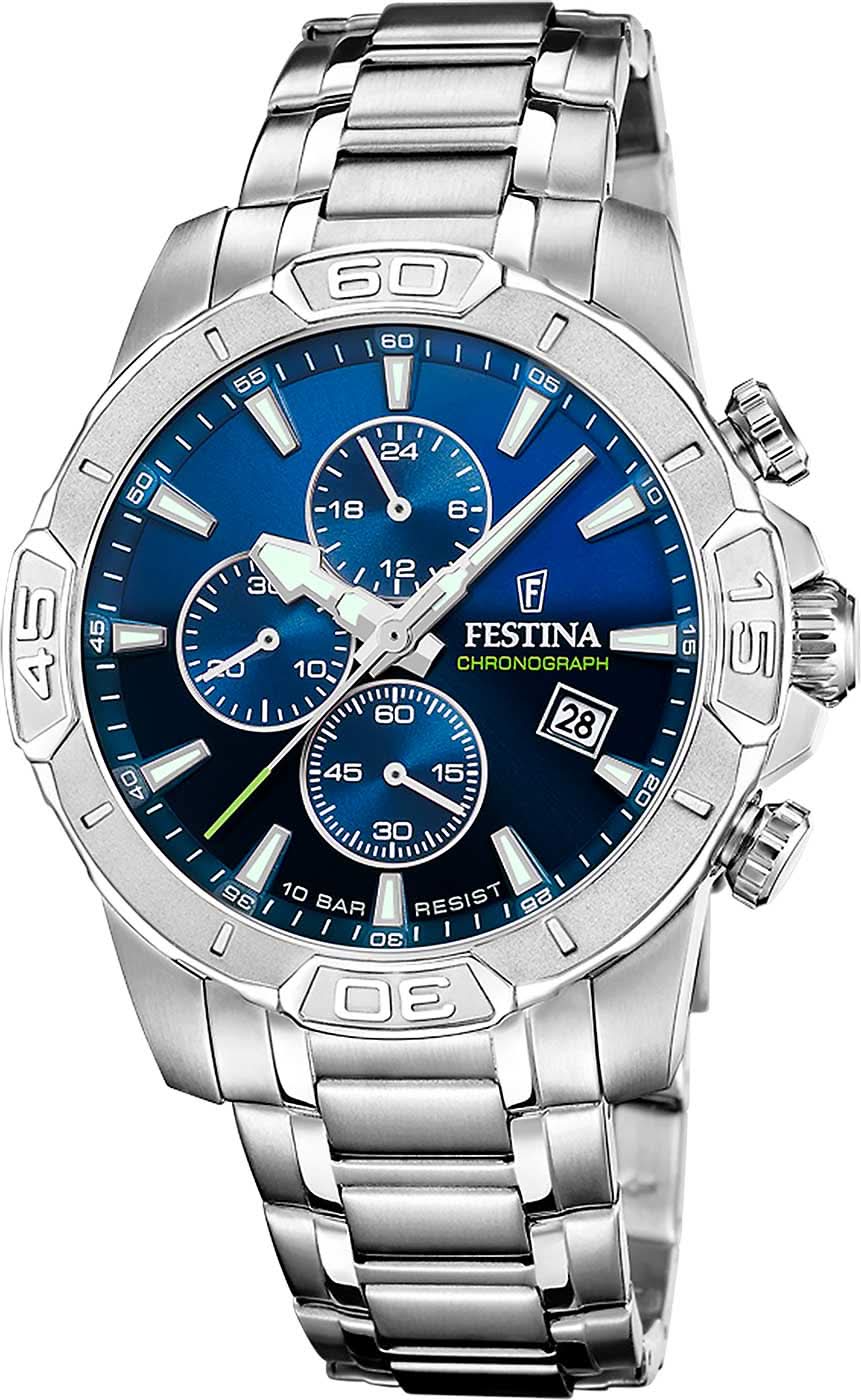 Festina Timeless Chronograph F20704/4 da uomo • Cronografo sportivo • Acciaio inossidabile