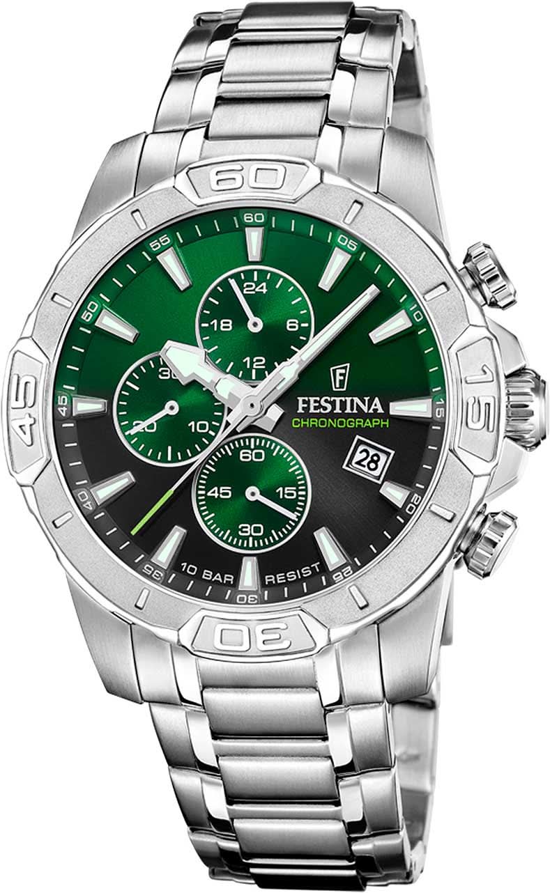 Cronografo da uomo Festina F20704/5 • Verde • Acciaio inossidabile