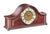 Orologio da tavolo in legno con quadrante rotondo, numeri romani e movimento color oro