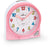 Sveglia analogica per bambini rosa con pulsante snooze, cassa in plastica