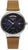 BAUHAUS Herrenuhr mit schwarzem Zifferblatt und braunem Lederarmband