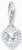 Charm a forma di cuore in argento sterling 925 con zirconi bianchi