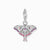 Charm pendente in argento con smalto colorato a falena e passante