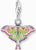 Charm a forma di falena in argento con smalto multicolore e stelle