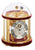 Messing-Tischuhr mit Glasglocke, rundem Zifferblatt und sichtbarem Tourbillon