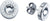 Orecchini a lobo Tommy Hilfiger color argento con pietra rotonda e piccolo anello con logo.