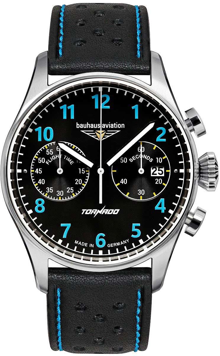 Orologio da uomo Bauhaus Aviation Tornado 2770-3 • Made in Germany • Cronografo da aviatore