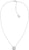 Collana in acciaio inossidabile con catenina sottile e ciondolo rotondo con pietra chiara