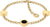 Bracciale con ciondoli, catena color oro, ciondoli a disco rotondo e inserto nero