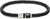 Bracciale in pelle nera intrecciata con chiusura in argento e logo Tommy Hilfiger