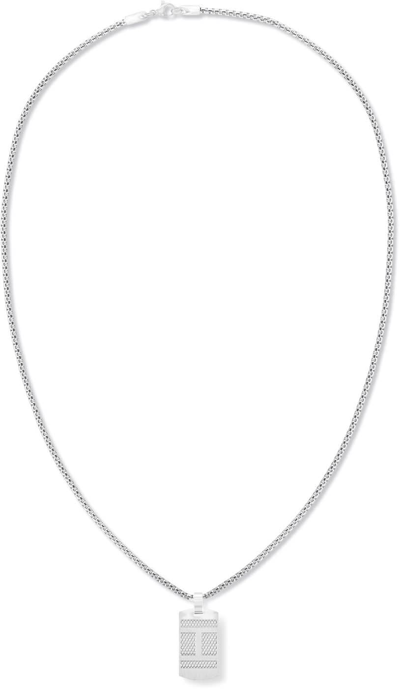 Collana Tommy Hilfiger in acciaio inossidabile con catenina sottile e pendente rettangolare