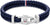 Bracciale in pelle intrecciata Tommy Hilfiger con motivo intrecciato blu scuro e chiusura argentata