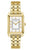 Damski zegarek Bulova z białą tarczą i złotą metalową bransoletą