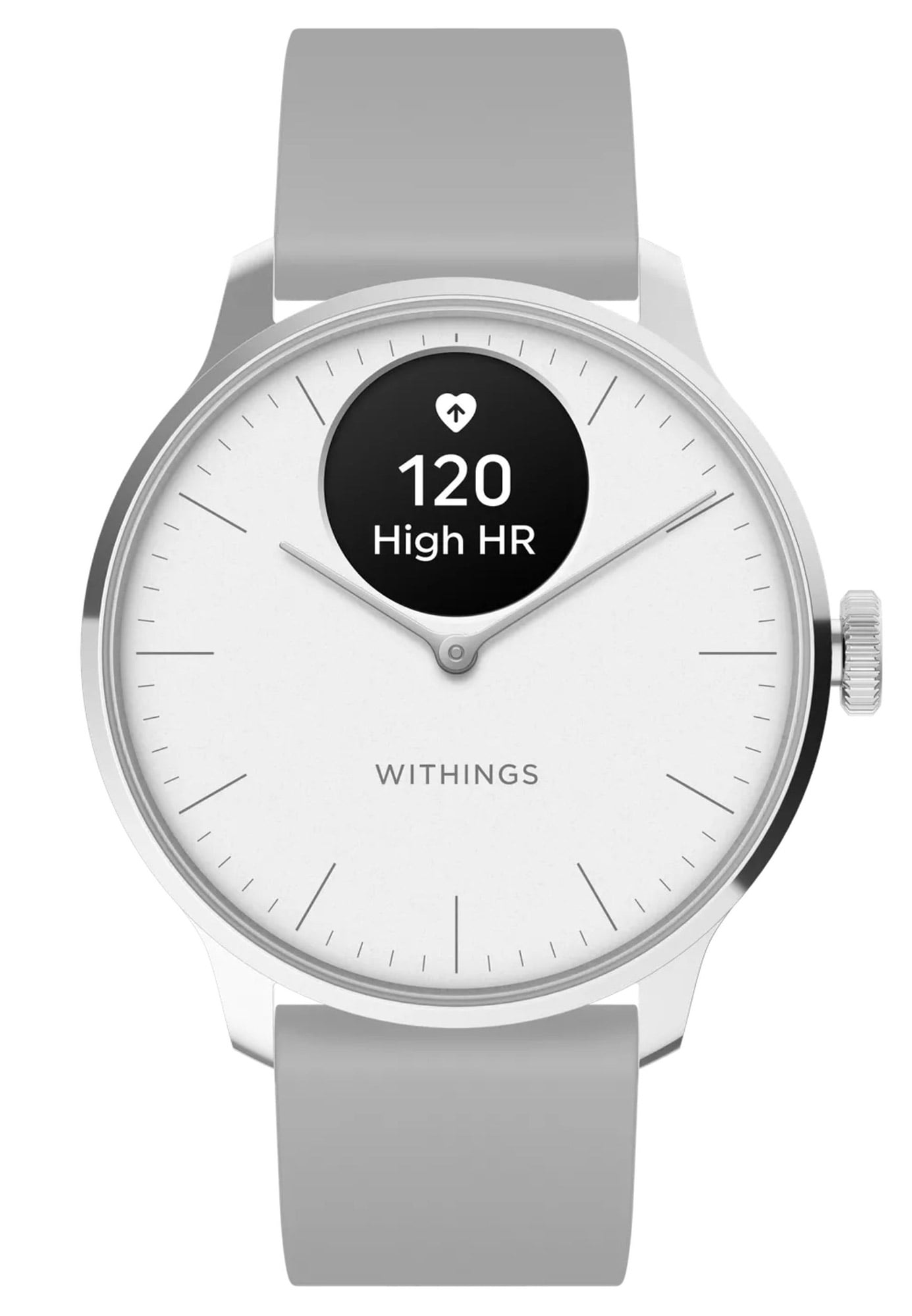 Withings ScanWatch Light HWA11-Model 3-All-Int Damen Smartwatch Silber/Grau • Hybrid-Analog mit Gesundheits-Tracking • SpO2
