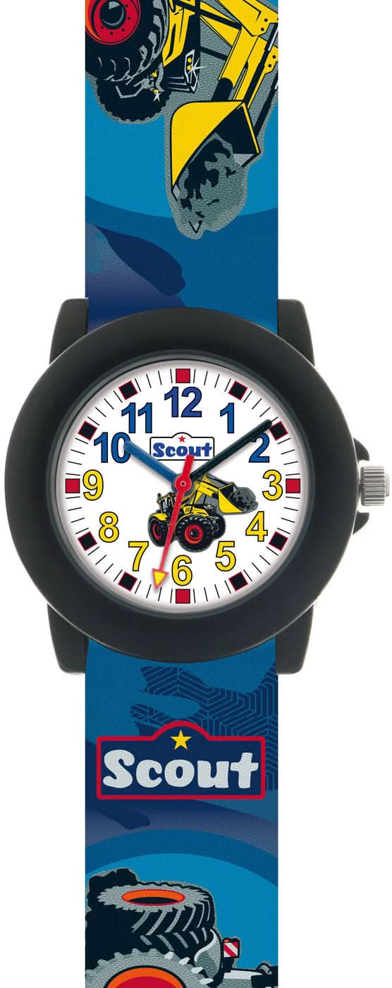 Orologio da bambino con cinturino blu, quadrante analogico, logo Scout