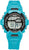 Orologio digitale per bambini con cinturino in plastica turchese e lunetta nera, display visibile