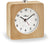 Orologio da tavolo in legno con quadrante rotondo, lancette argentate e scritta Atlanta