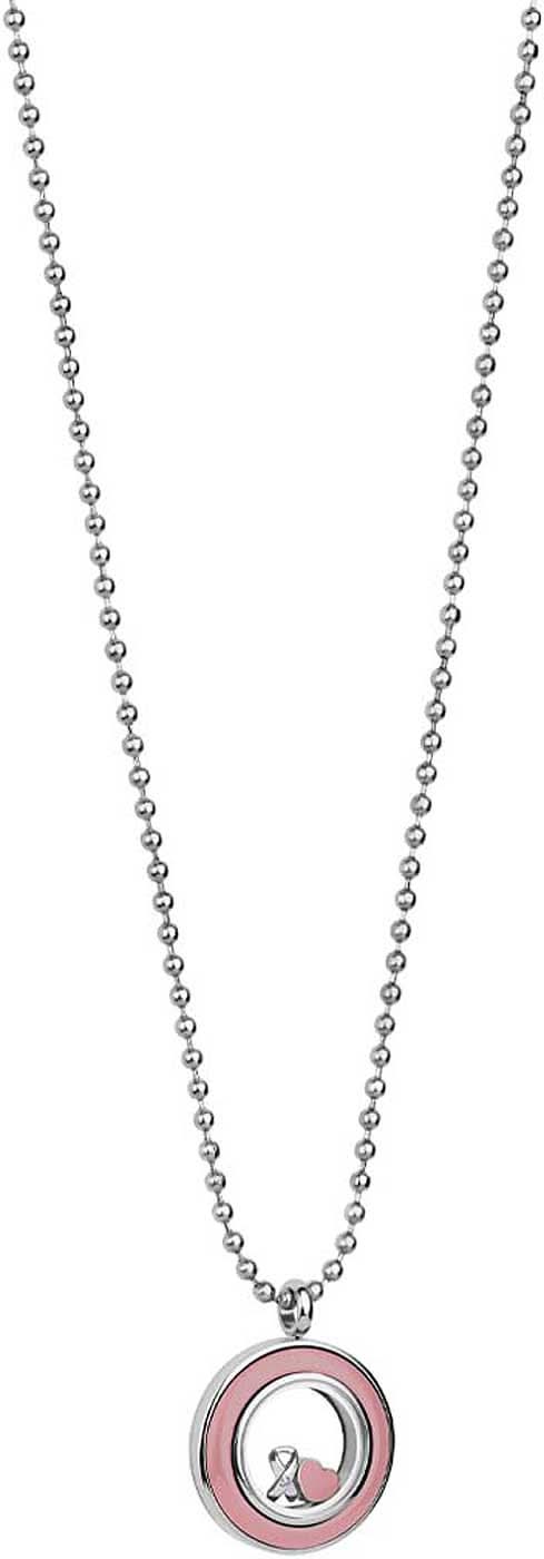 Collana a maglia grumetta in acciaio inossidabile con ciondolo rotondo - Bering Jewelry