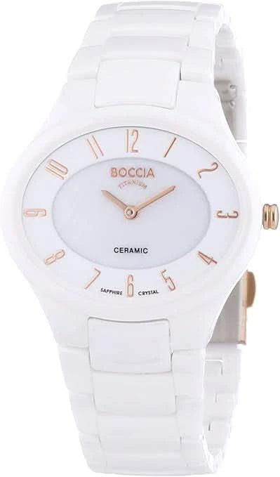 Orologio da donna Boccia 3216-03 • Puro titanio delicato sulla pelle • Elementi in ceramica