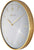 Orologio da parete con cornice ovale in metallo dorato, quadrante bianco e lancette dorate