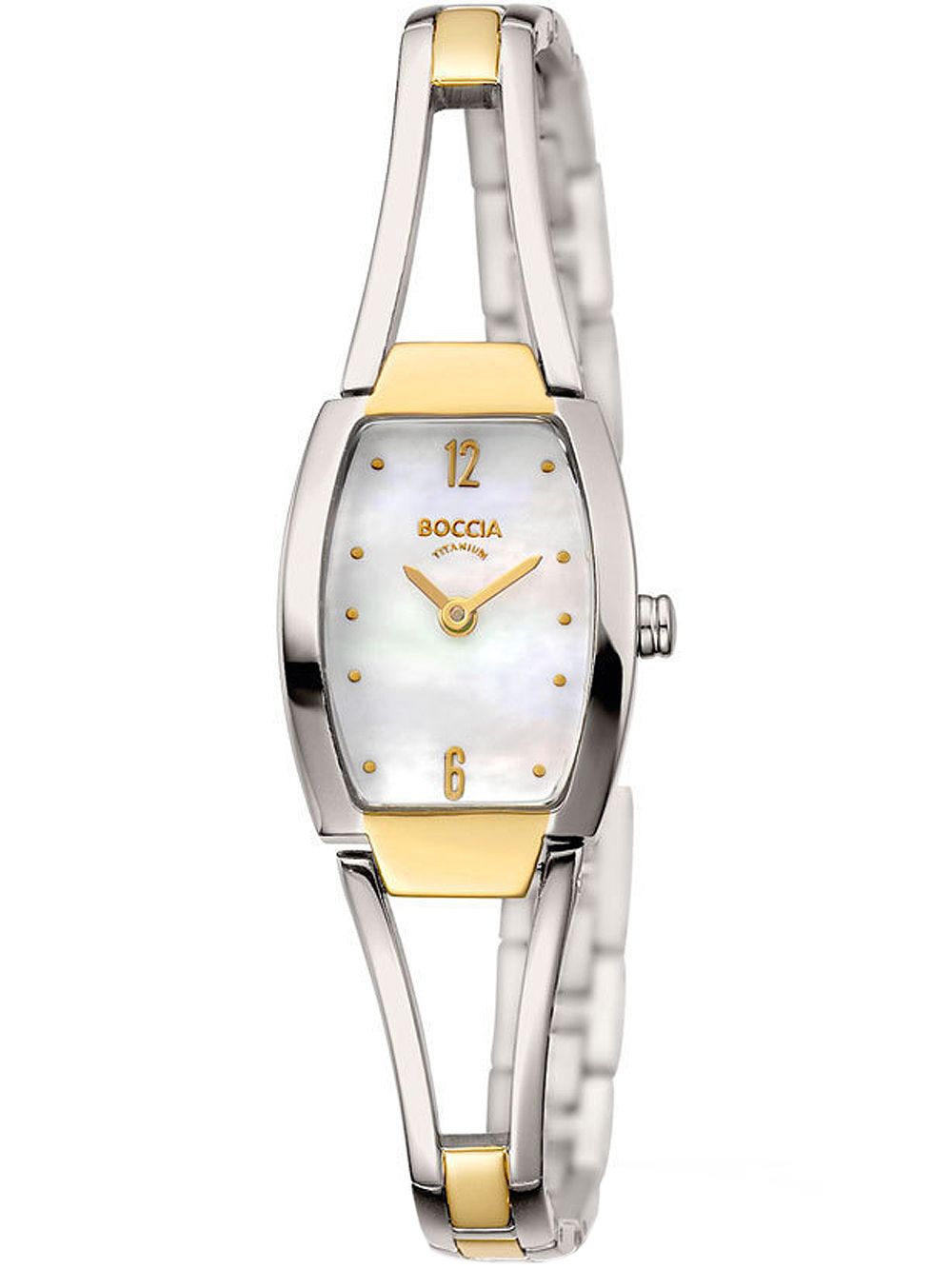 Boccia 3262-02 Damen Armbanduhr Bicolor • Titan-Bicolor-Armband • Mineralglas