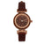 Holzkern Harriet Damenuhr Walnuss/Ahorn • Holzgehäuse & Roségold • Braunes Lederarmband