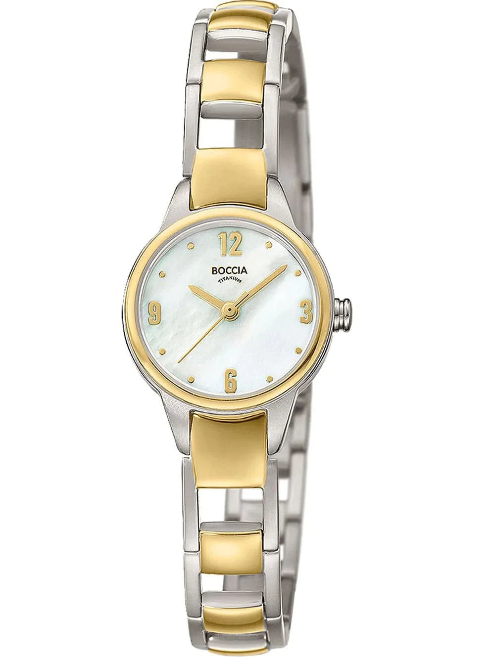 Orologio da donna Boccia 3277-02 • Titanio puro ipoallergenico • Look bicolore