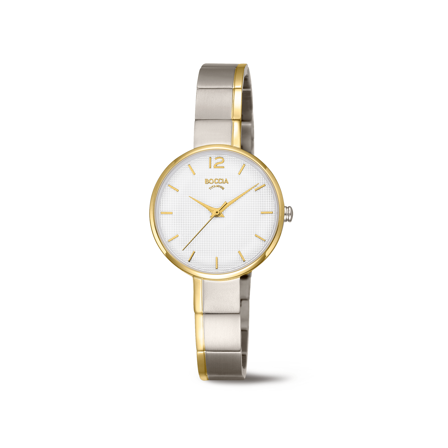 Boccia 3308-05 Damen Armbanduhr • Reintitan • Zweifarbig goldplattiert