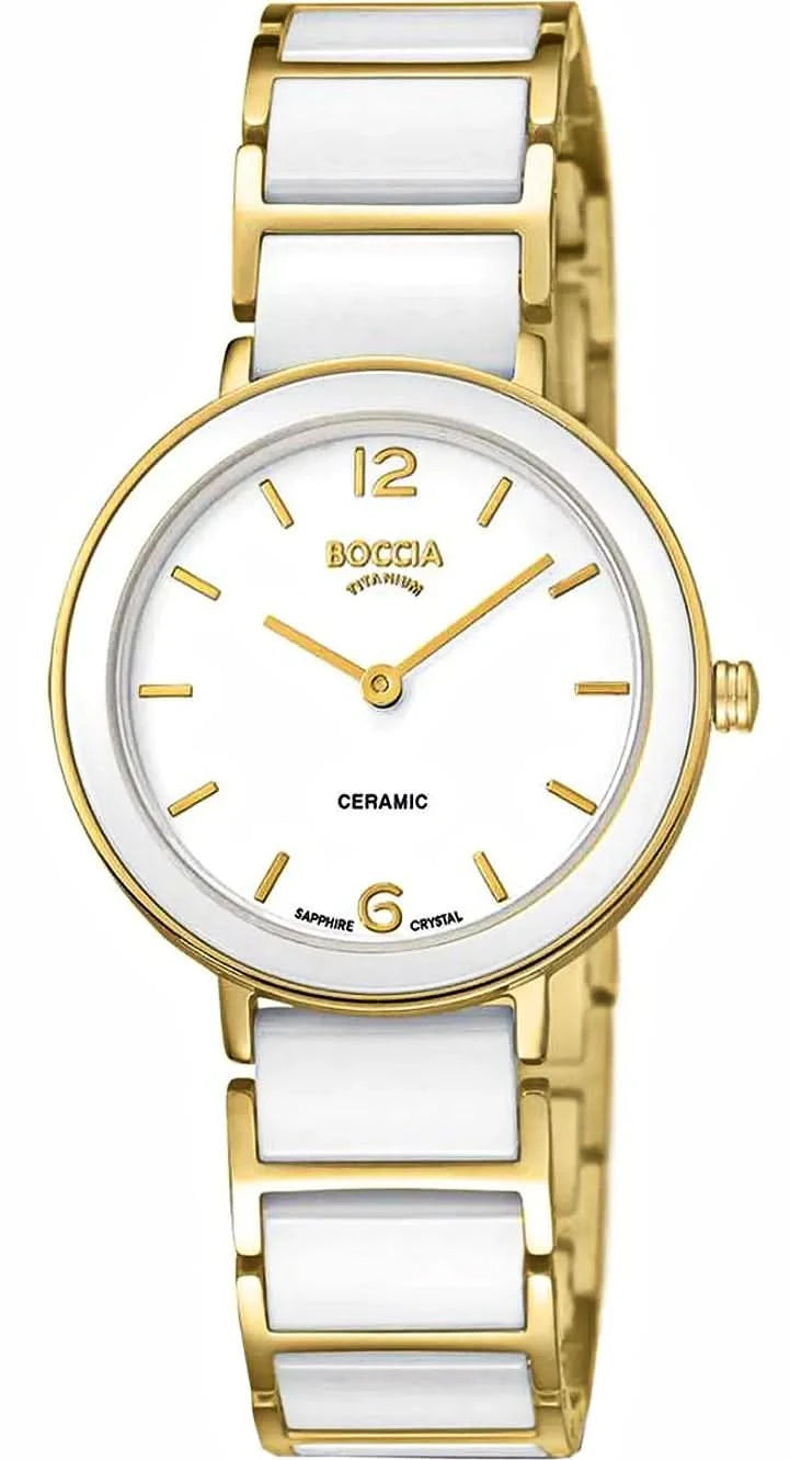 Orologio da donna Boccia Ceramic 3311-03 • Vetro zaffiro • Elementi in ceramica