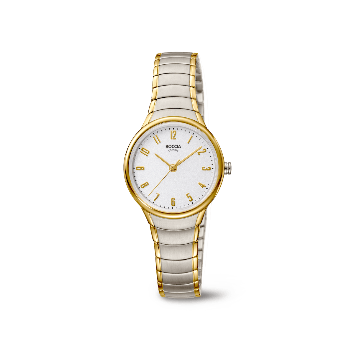 Boccia Titanium 3319-02 Damen Armbanduhr • Reintitan goldplattiert • Reintitanband