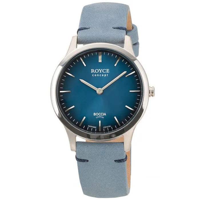 Boccia Titanium Royce 3320-01 Armbanduhr Blau • Saphirglas • Titan-Gehäuse