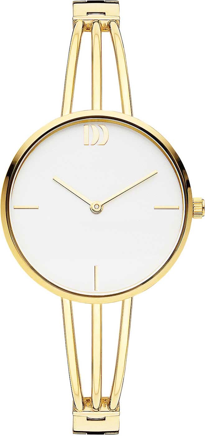 Damenuhr von Danish Design mit goldenem Metallarmband und weißem Zifferblatt