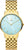 Orologio da donna con bracciale in acciaio inossidabile dorato e quadrante azzurro con indici a bastone